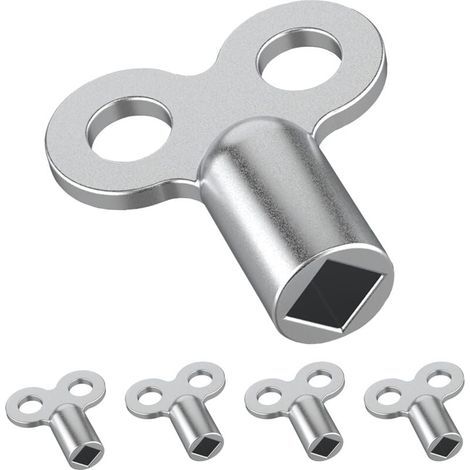 Jeu de 5 Clés de Purge pour radiateurs - Clés de Purge résistants en Aluminium - Clés de Purge pour radiateurs pour de Nombreux radiateurs - Clé de Purge maniable pour chauffages (1/4)