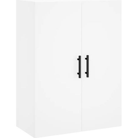Mobiletto a parete bianco 69,5 x 34 x 90 cm design elegante pratico spazio contenitivo stile moderno legno composito bianco 020048596