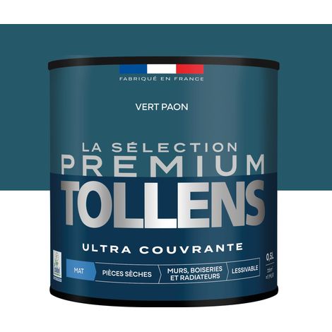 Tollens - Peinture intérieure couleurs - La Sélection Premium Mat - Ultra Couvrante - Vert Paon 0,5 L - 6m²