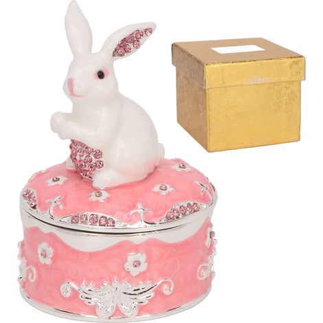 Boîte à Bibelots, Exquise Forme De Lapin Mignon Conception Magnétique Boîte De Rangement De Bijoux En Alliage De Zinc, Boîte à Bijoux Adaptée Pour le Cadeau De Décoration De Commode à la Maison (1/5)