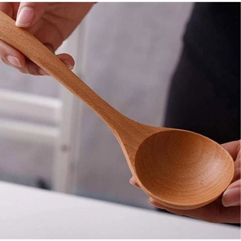 Großer Holzlöffel – 1 Stück, langer Griff, Suppe, Reis, zum Umrühren, Kochen, keine (1/5)