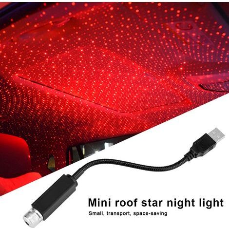 Projecteur LED USB Voiture - Plafonnier Éclairage Rouge Ambiance Étoilée (1/5)