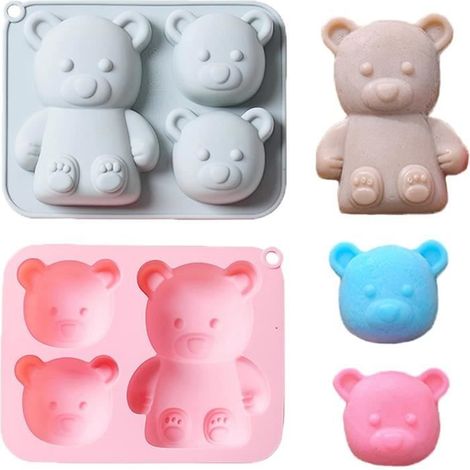 Moules à Gâteaux - Non spécifié - Petit Ours - Silicone - 2PCS - Compatible Congélateur et Lave-Vaisselle (1/4)