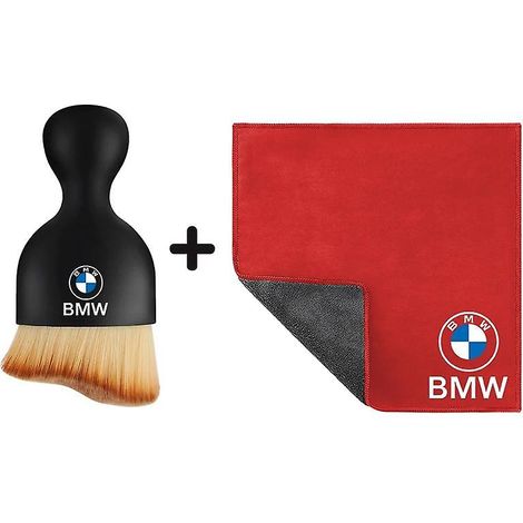 Chiffon de nettoyage double face pour voiture avec brosse de séchage et plumeau pour BMW Série 1, 2 et 3, M Power X1, X5, X6, F30, E90. Couleur : rouge mélangé (lot de 2). (1/4)