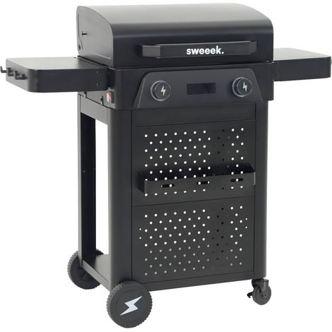 sweeek - Elektrischer Grill aus emailliertem Stahl, 2 Brenner, 2300 W