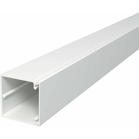 OBO Bettermann Goulotte murale et de plafond avec perforation de fond 60x60x2000 Polychlorure de vinyle gris clair RAL 7035, 6027105 (1/2)