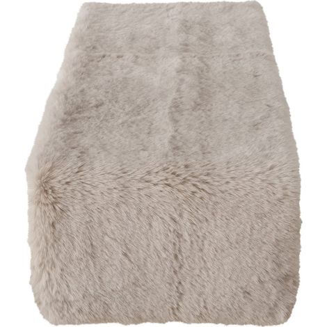 Plüsch-Tischläufer beige L: 140 cm B: 33 cm H: 3 cm