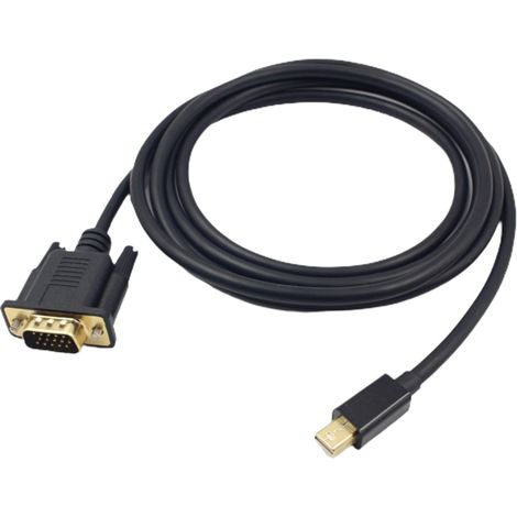 Câble adaptateur Mini DisplayPort vers VGA 1,8 m, 1080P, prise DP vers VGA HDTV, compatible MacBook Air Pro (1/5)