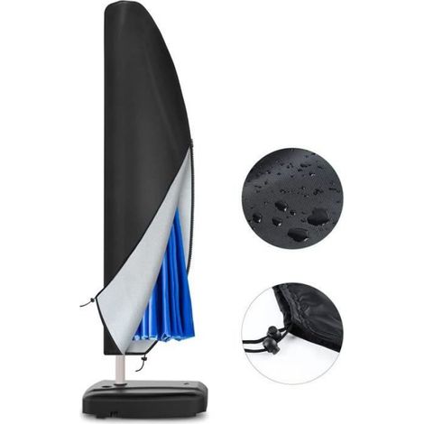 Housse de Protection pour Parasol - - Coupe-Vent - Rectangulaire - Mât déporté (1/4)