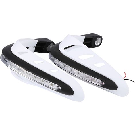 Protège-mains universel moto avec LED blanc, paire, guidon, garde-mains lumineux (1/3)