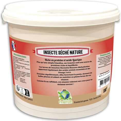 Alimentation volailles Larves soufflées 1 Litre Hermetia Illucens