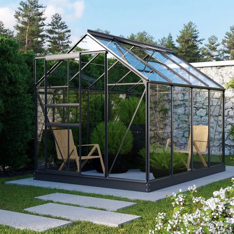 Vitavia Gewächshaus "Planet 5000" inkl. Fundament, schwarz, 5,0 m², 3 mm ESG (1/5)