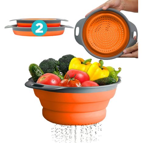 Ensemble d entonnoirs et filtres pliables deux et trois quarts pour passoire de cuisine égouttoir pour pâtes et légumes