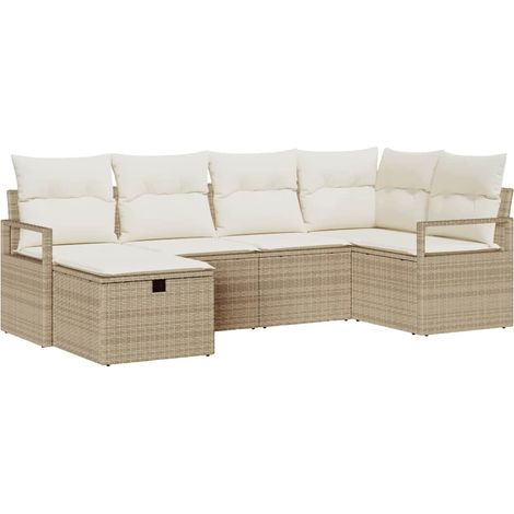 Maison Exclusive - Garten-Sofa-Set mit Kissen mit Speicher 6 pcs