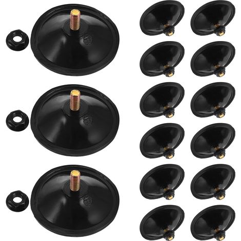 15 Ventouses Noires en Pvc avec Crochets à Vis M6, Adhérence Forte, Support Multifonction pour Accessoires de Salle de Bain et Miroirs, pour Maisons Modernes (1/5)