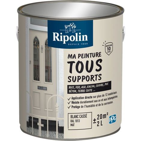 Mehrzweckfarbe - Gebrochenes Weiß - RAL 1013 - Matt - Ripolin - 2L