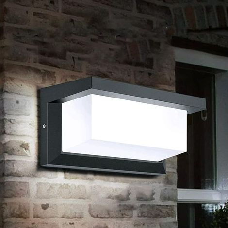 Applique Murale Exterieure 12W Lampe Murales LED Etanche IP65 Appliques Extérieure Imperméable Carrée Pour Balcon Tterrasse de Jardin Blanc Froid 6500K (1/5)