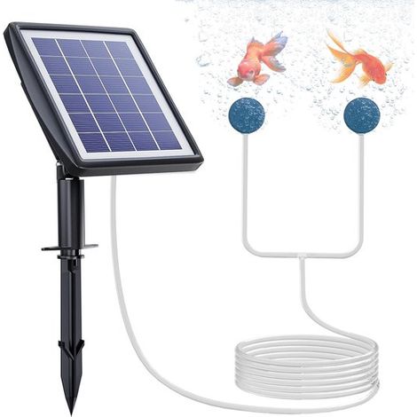 Solarbetriebener Teichbelüfter 2200 mAh Akku Sauerstoffpumpe Aquarium Luftpumpe effektive Sauerstoffversorgung geeignet für den Außenbereich (1/5)