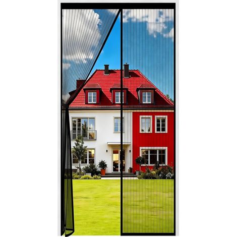 Moustiquaire Porte Fênetre Magnétique 80x200cm, Rideau Anti Mouches Aimantée Maille Ultra Fine, Moustiquaire Baie Vitree Coulissante Sans Perçage avec Ruban Adhésif, Fermeture Automatique
