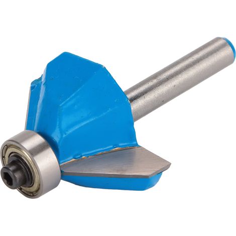 Fraise à chanfreiner à 45 degrés, queue ronde de 6,35 mm (1/4 po), avec roulement supérieur pour le travail du bois, 6,35 x 15,88 mm (1/4 x 5/8 po). (1/5)
