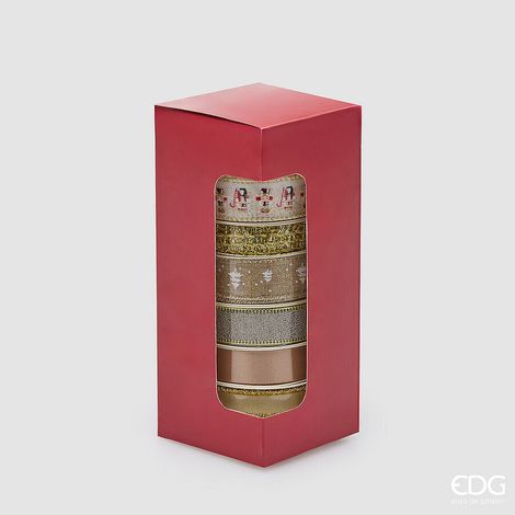 EDG Enzo De Gasperi Set 8 Nastri Glitter Assortiti H2,5 cm x 3 m Bronzo – Decorazioni Natalizie (1/5)