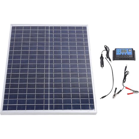 Ortviai Kit Solaire 22 W avec Régulateur, Panneau Photovoltaïque Polycristallin 18 V DC, Étanche IP65 pour Cabane, Bateau, Camping-car (1/5)