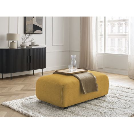 BOBOCHIC - Pouf petit JANA tissu chiné   Jaune