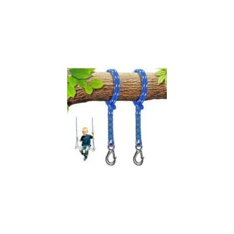 Set mit 2 Schaukelhaken, verstellbare Seillänge 150 cm, geeignet für Holzbalken mit Karabiner, Schaukelhaken für Hängematten und Yogastühle, maximale Belastung 200 kg - Crezuo (1/4)