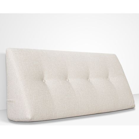 EVERGREENWEB - Cuscino da Lettura ergonomico, Cuscino Schienale a Cuneo per Letto e Divano Cuscino Per gambe Testata letto Misura 140x26 cm Colore Crema 100% Made in Italy CHILL PILLOW (1/5)