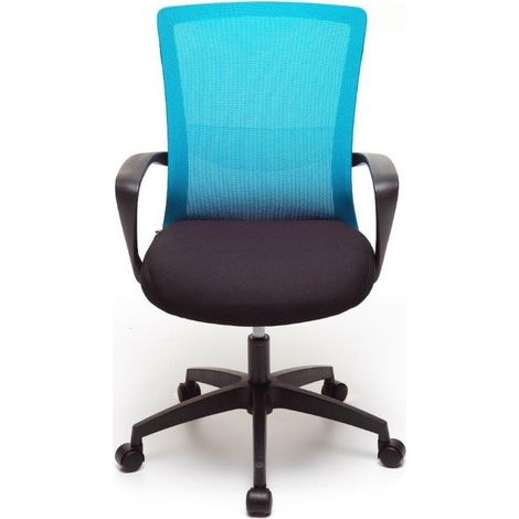 Sedia poltrona per ufficio mod Lotus colore blu con pistone a gas 58x62x98 cm (1/2)