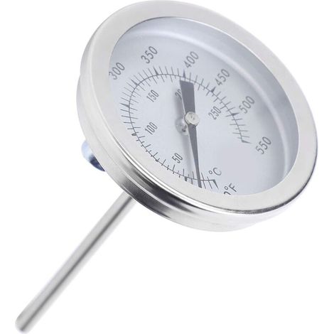 Termómetro, 50-550 °F, acero inoxidable, para parrilla de barbacoa, termómetro bimetálico, rosca 5/16 UNC, herramientas para barbacoa en las industrias química, metalúrgica, textil y alimentaria. (1/5)