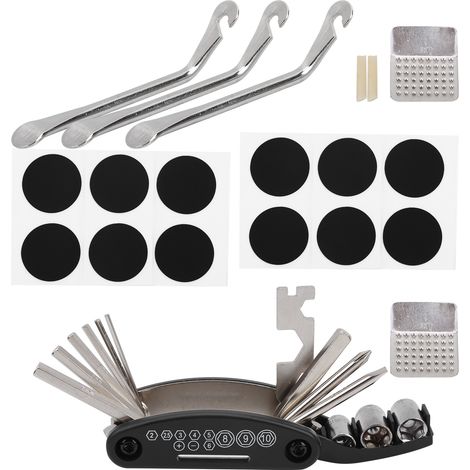 Kit de Réparation Pneu Vélo 21 Pièces - Multifonction 16 en 1 pour Réparations Rapides (1/5)