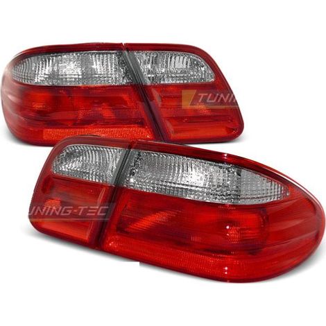 Paire de feux arriere pour Mercedes Classe E W210 95-02 rouge blanc-27336039 (1/2)