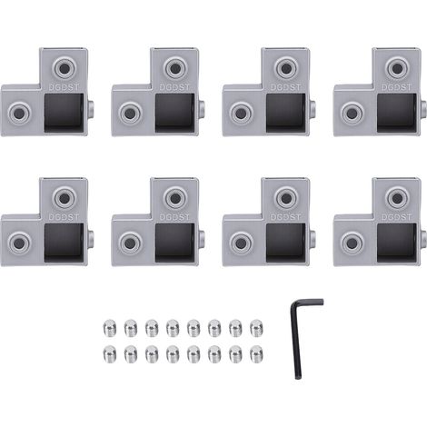 Raccord carré en aluminium pour tube, 1 pouce, 3 voies, raccord de tuyauterie en L, collier de serrage à 90 degrés, coupleur d'angle pour rampes, étagères, clôtures, 8 pièces (1/5)