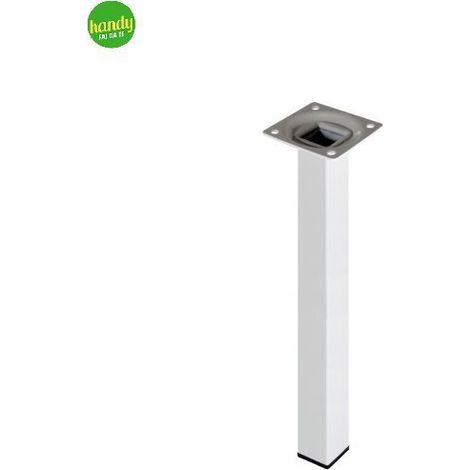 Piede quadro Masidef bianco in metallo 25 x 25 mm H.100 mm