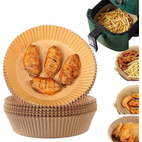 Grand paquet de 300 feuilles de papier sulfurisé pour friteuse à air chaud (20 cm de diamètre) (1/5)