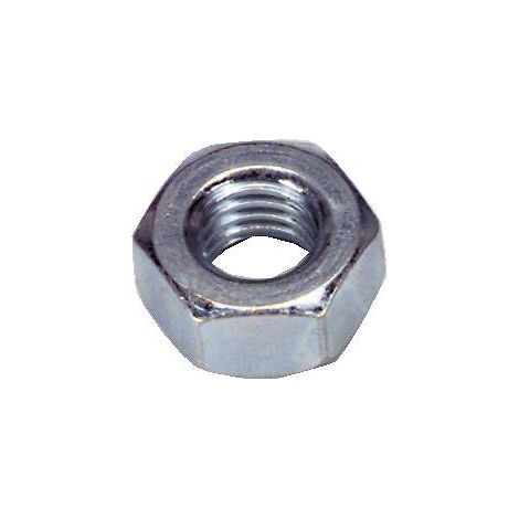 Écrous hexagonaux Hu acier zingué blanc classe 6, diamètre 4 mm, boîte de 500 écrous