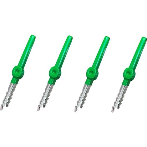 Ensemble de 4 pinces de jardin pointues, outils de jardinage longs et portables, en acier inoxydable vert. (1/5)