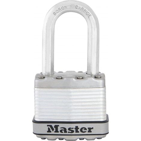 MASTER LOCK Lucchetto ad Alta Sicurezza [Chiave] [Acciaio Laminato] [Esterno] [Archetto M] M15EURDLF - Ideale per Portali, Garage, Sconto