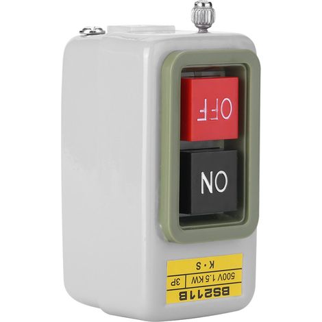 Interrupteur marche/arrêt à bouton-poussoir triphasé autobloquant 220 V/380 V CA BS211B (1/5)
