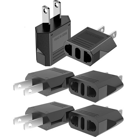 6 pièces Adaptateur de Voyage,Adaptateur Prise USA,Adaptateur Prise France vers USA,Adaptateur USA,Adaptateur Prise Canada,Adaptateur Prise Universelle Americaine/Chine/Japon/Canada/Mexique (1/5)