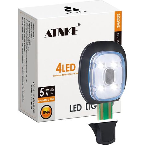 Remplacement 4 LED Bonnet Lampe Frontale,USB Rechargeable Chapeau de Course Ultra Lumineux Étanche Lampe Lumière D'alarme Clignotante Rouge et Bleue/White Light (1/5)