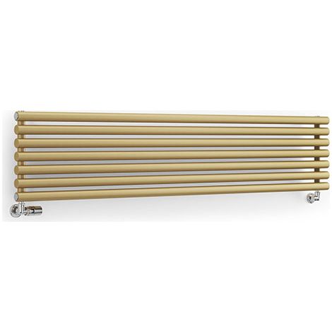Scaldasalviette acqua calda dorato di  260mm  di  altezza e 1200mm  di  larghezza - 386 Watt - ROL260/1200RHSXBRA
