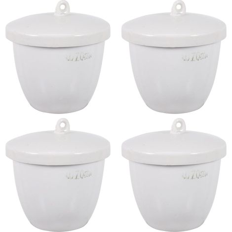 4 Pièces Creuset Céramique avec Couvercle Blanc 70ml Résistant Haute Température et Alcalis pour Fondre Métaux Précieux en Laboratoire (1/5)