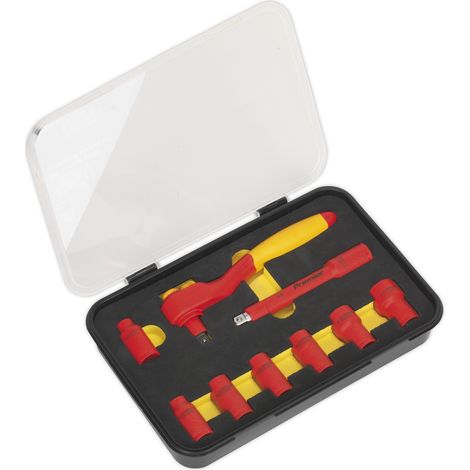 Sealey Metric Insulated Socket Set 9pc 3/8""Sq Drive 6pt VDE Approved AK7942 (1/2)