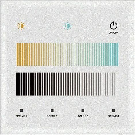 Télécommande Variateur Murale Tactile LED CCT Sélectionnable DALI Master Blanc (1/4)