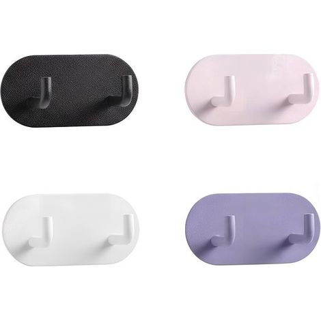 Set mit 4 Klebehaken Handtuchhaken aus Edelstahl stabiler Klebehaken nagelloser Klebehaken Handtuchhakenhalter für Küche Badezimmer Schränke Büro (1/5)