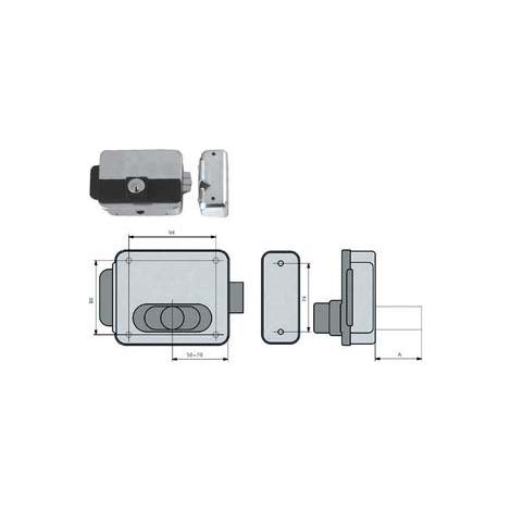 ELETTROSERRATURA CANCELLI REVERSIBILE FORO VARIABILE MULTIPLA 5011  mm.5070 (5011/1Z)    CORNI
