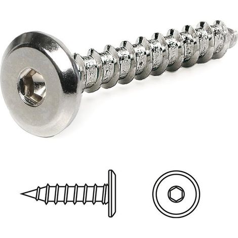 tornilo embellecedor cabeza plana tegas 6,3 largo 80mm diámetro 6.3