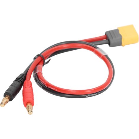 Câble de charge XT60 vers fiches banane 4.0 pour voiture RC et avion, fil 14AWG (1/5)